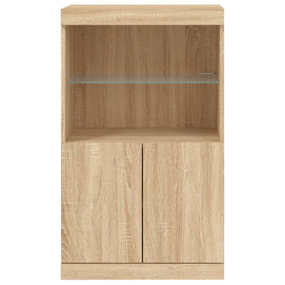 Skjenk Sonoma Eik med LED-lys 60,5x37x100 cm