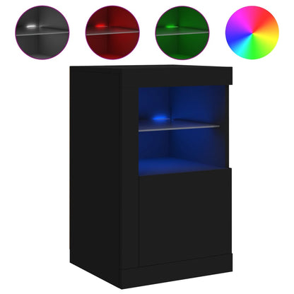 Skjenk Svart med LED-lys 41x37x67 cm
