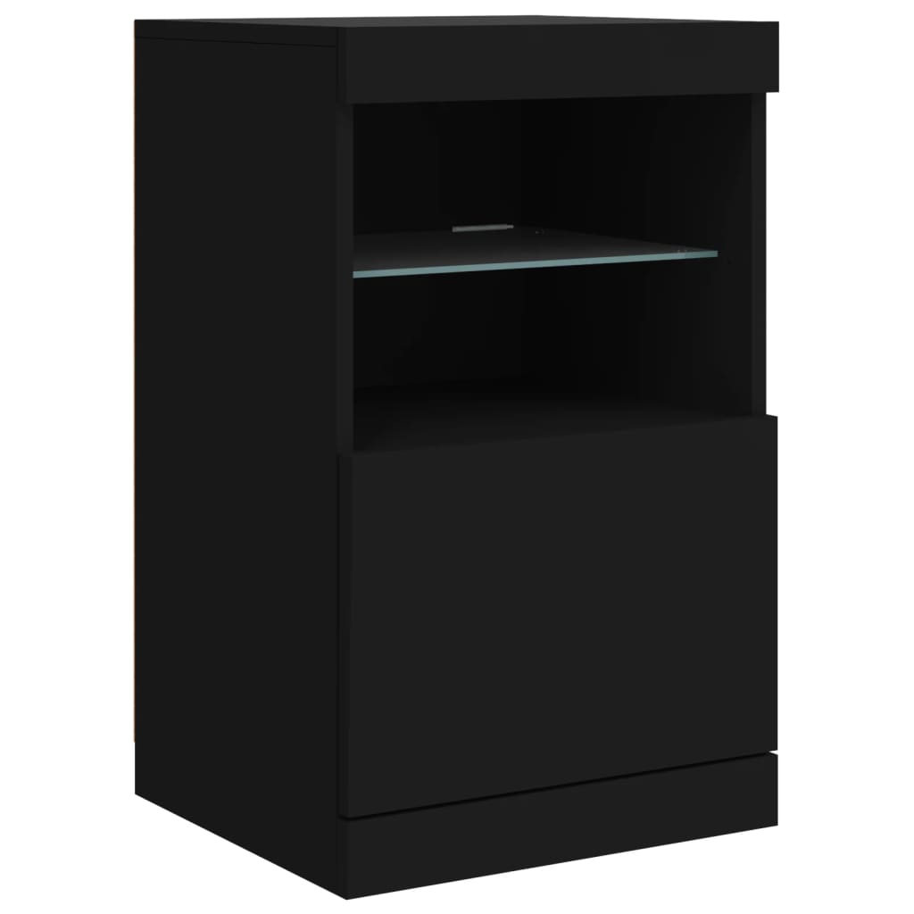 Skjenk Svart med LED-lys 41x37x67 cm