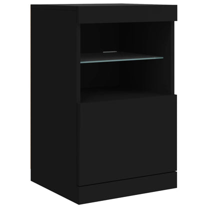 Skjenk Svart med LED-lys 41x37x67 cm