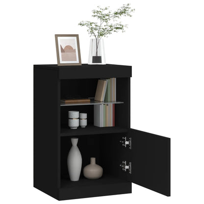 Skjenk Svart med LED-lys 41x37x67 cm