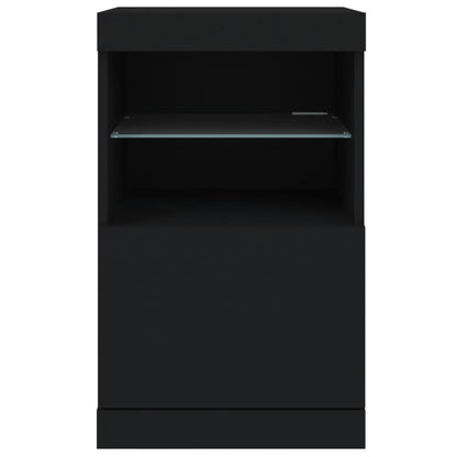 Skjenk Svart med LED-lys 41x37x67 cm