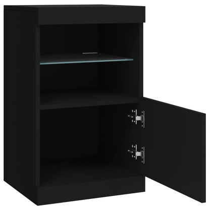Skjenk Svart med LED-lys 41x37x67 cm