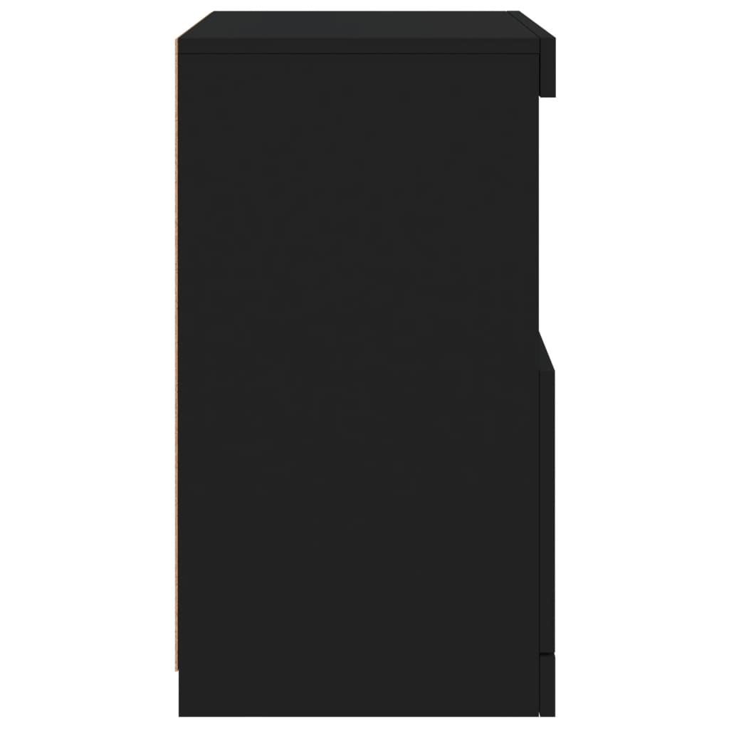 Skjenk Svart med LED-lys 41x37x67 cm