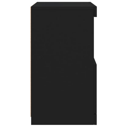 Skjenk Svart med LED-lys 41x37x67 cm
