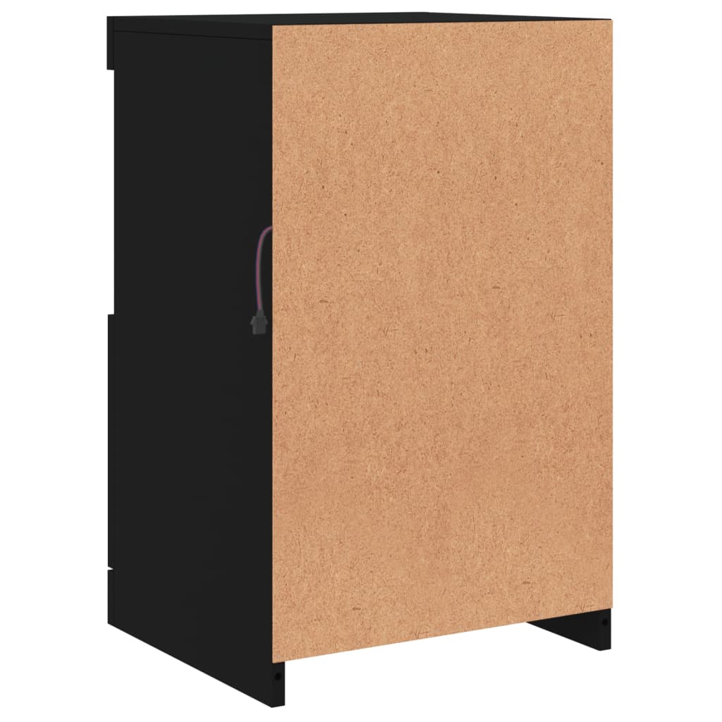 Skjenk Svart med LED-lys 41x37x67 cm