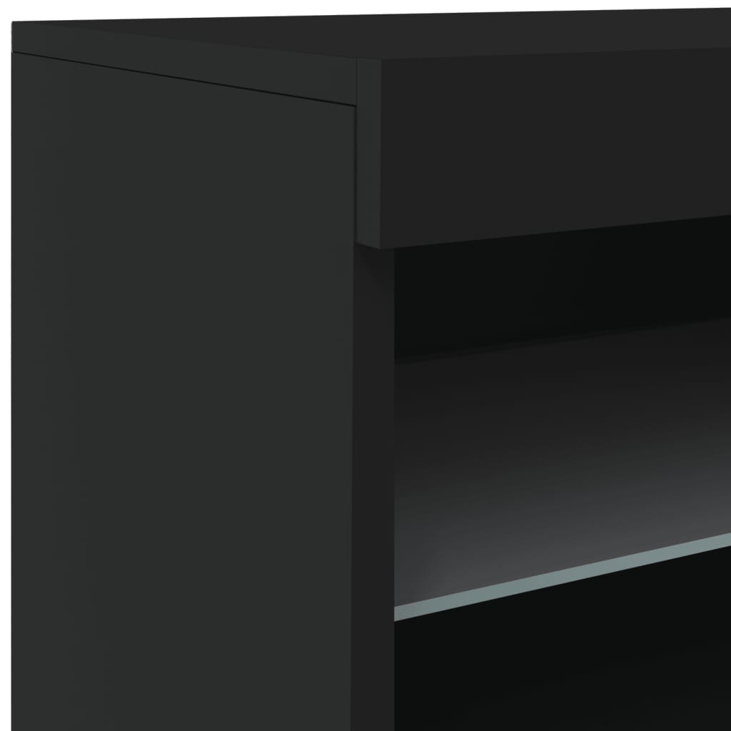 Skjenk Svart med LED-lys 41x37x67 cm
