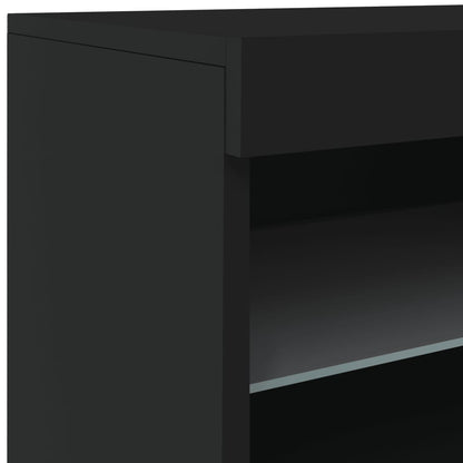 Skjenk Svart med LED-lys 41x37x67 cm
