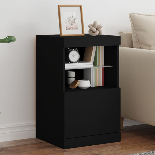 Skjenk Svart med LED-lys 41x37x67 cm