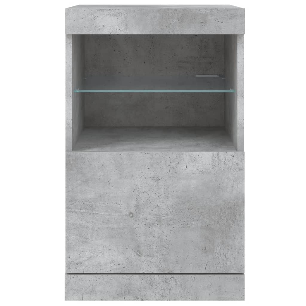 Skjenk Betonggrå med LED-lys 41x37x67 cm