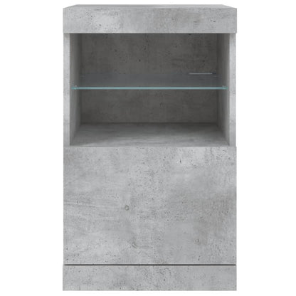Skjenk Betonggrå med LED-lys 41x37x67 cm