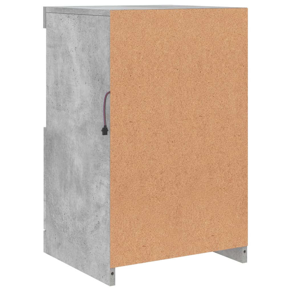 Skjenk Betonggrå med LED-lys 41x37x67 cm