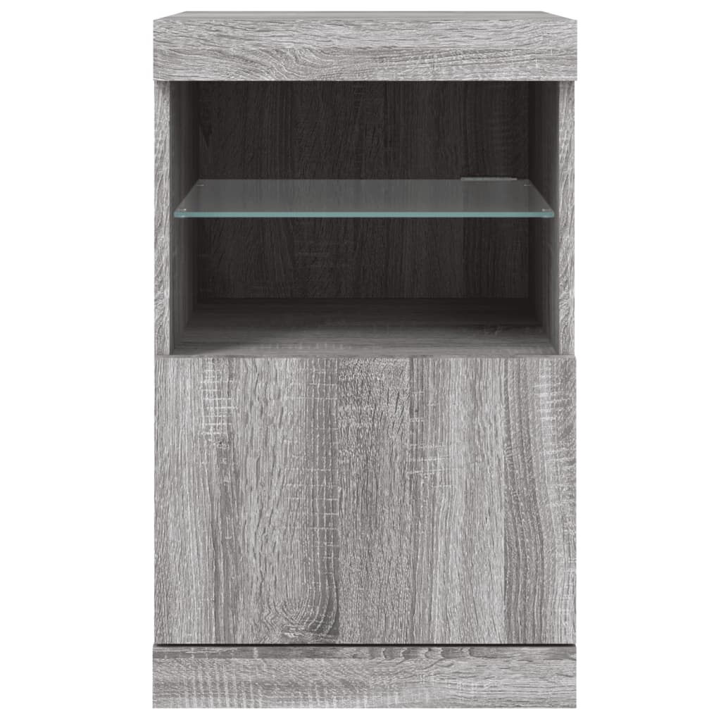Skjenk Sonoma Grå med LED-lys 41x37x67 cm
