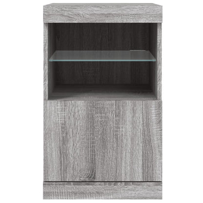 Skjenk Sonoma Grå med LED-lys 41x37x67 cm