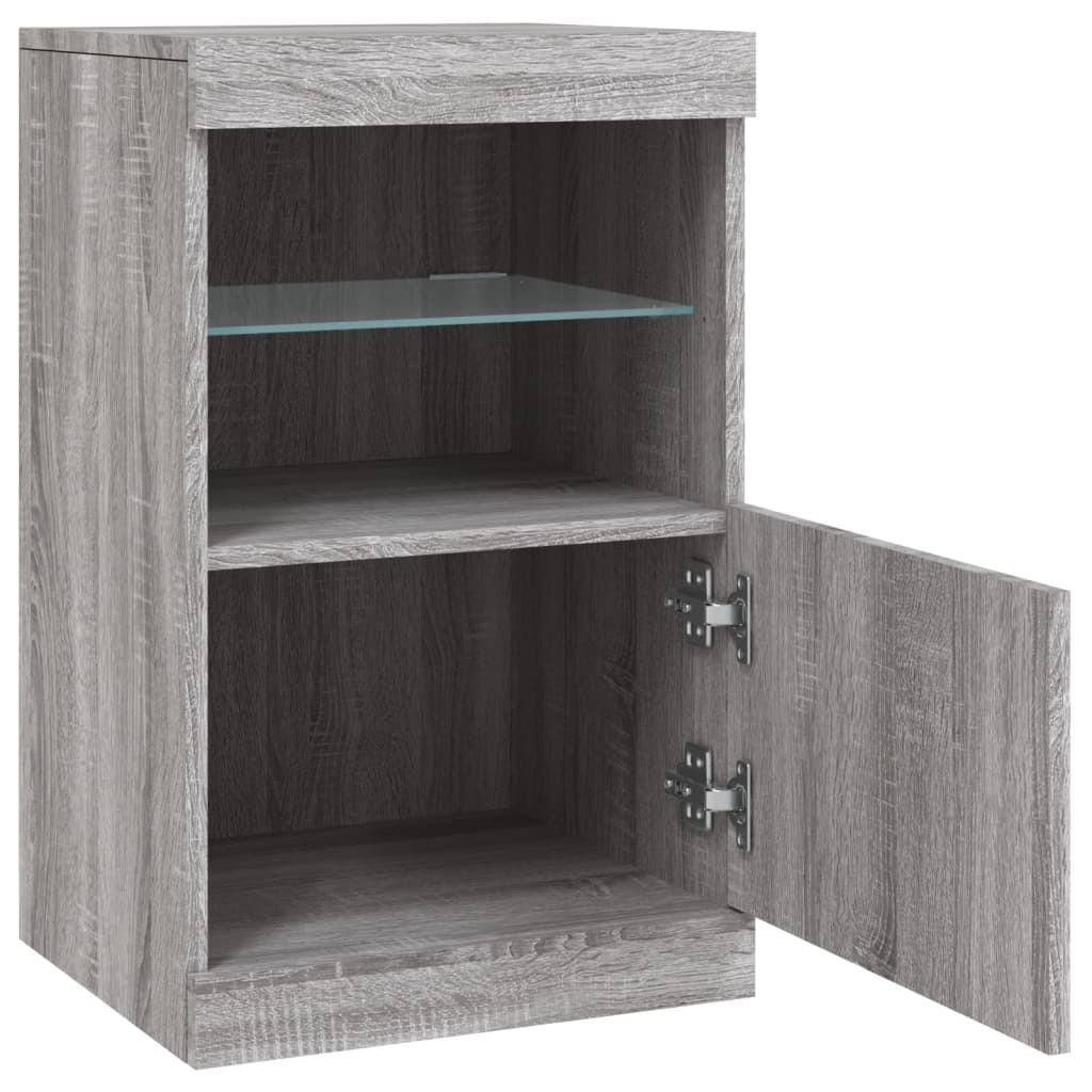 Skjenk Sonoma Grå med LED-lys 41x37x67 cm
