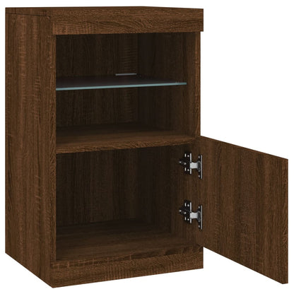 Skjenk Brun Eik med LED-lys 41x37x67 cm