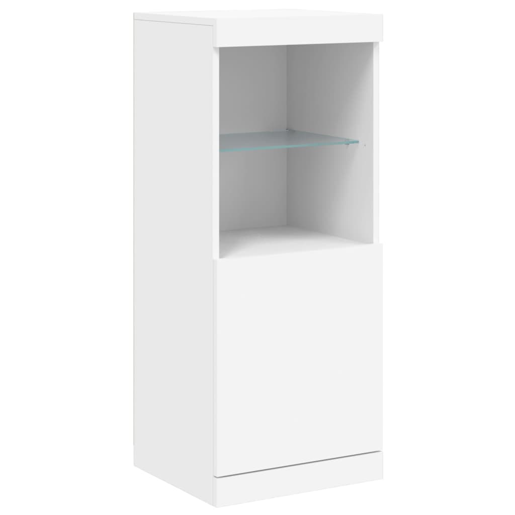 Skjenk Hvit med LED-lys 41x37x100 cm