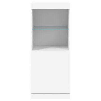 Skjenk Hvit med LED-lys 41x37x100 cm