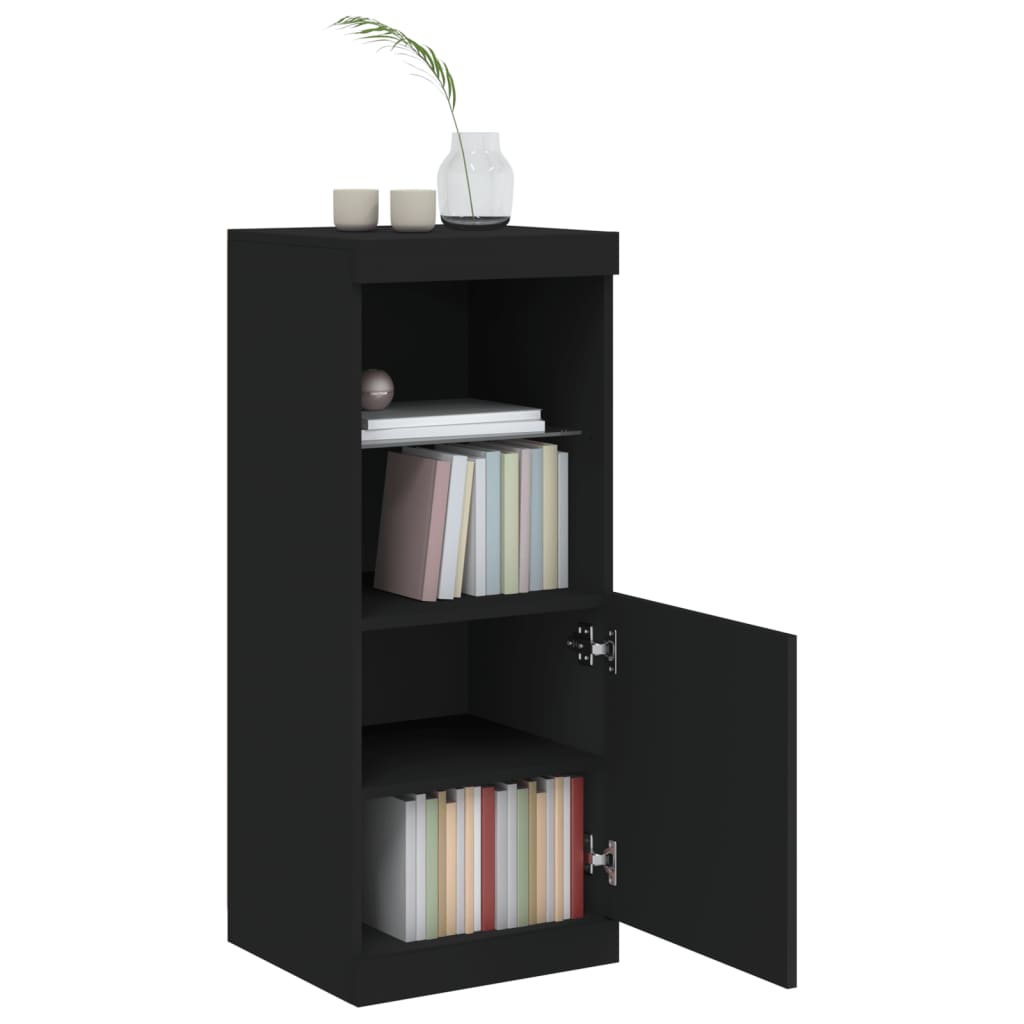 Skjenk Svart med LED-lys 41x37x100 cm