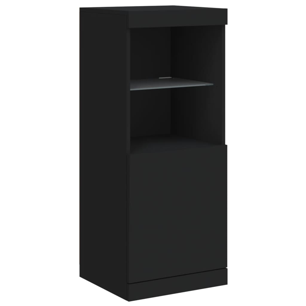 Skjenk Svart med LED-lys 41x37x100 cm