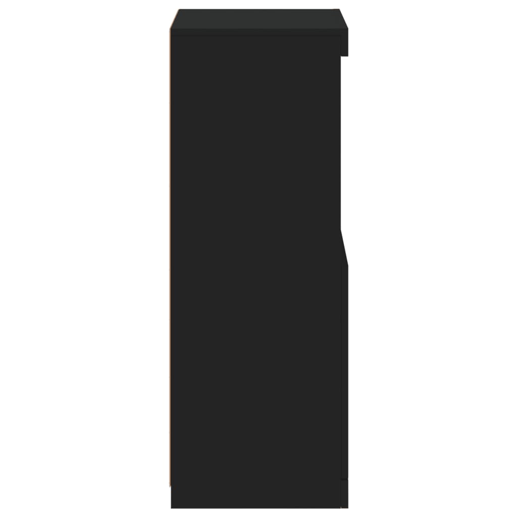 Skjenk Svart med LED-lys 41x37x100 cm