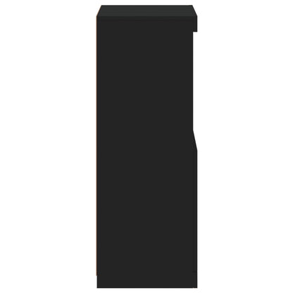 Skjenk Svart med LED-lys 41x37x100 cm