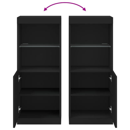 Skjenk Svart med LED-lys 41x37x100 cm