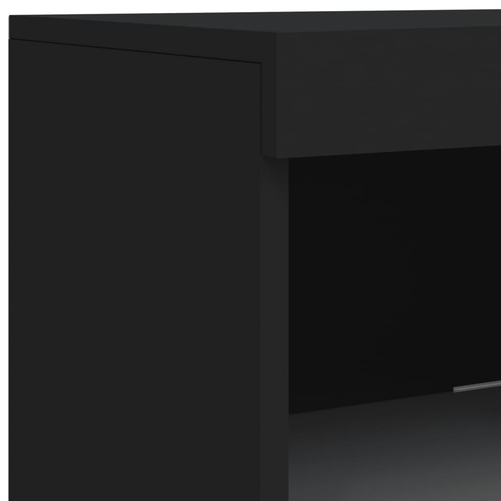 Skjenk Svart med LED-lys 41x37x100 cm