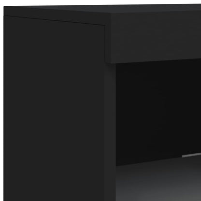 Skjenk Svart med LED-lys 41x37x100 cm