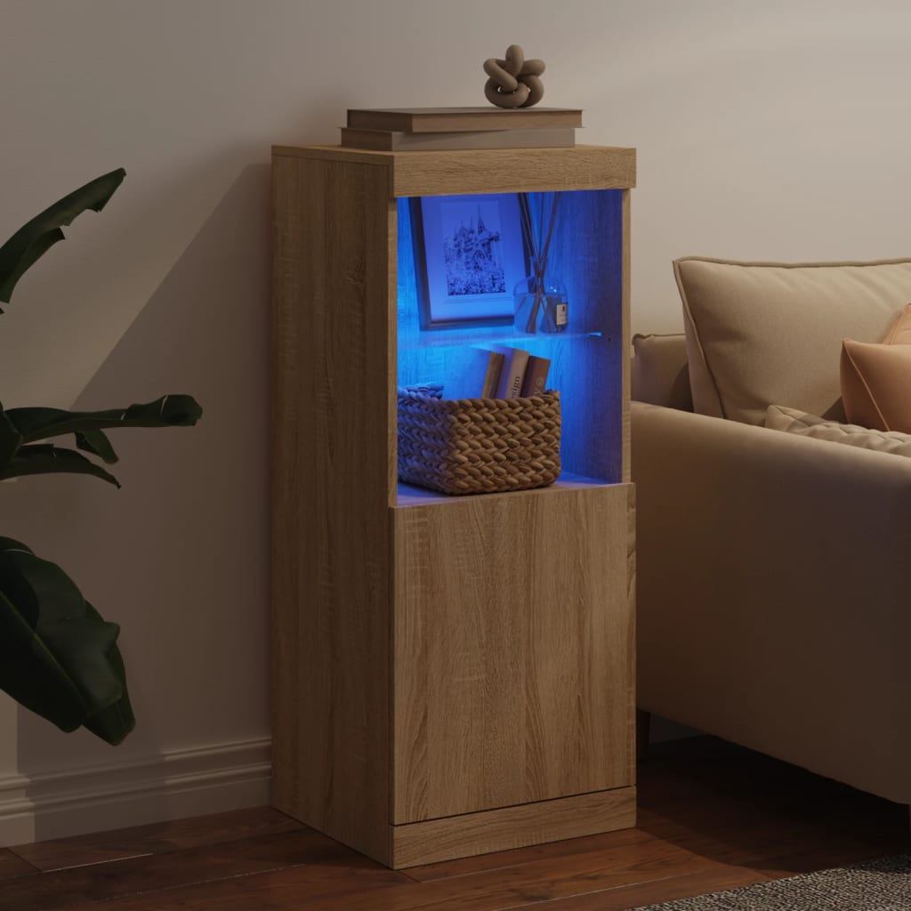 Skjenk Sonoma Eik med LED-lys 41x37x100 cm