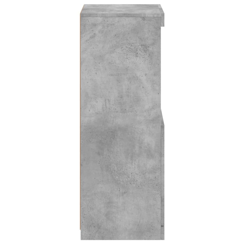 Skjenk Betonggrå med LED-lys 41x37x100 cm