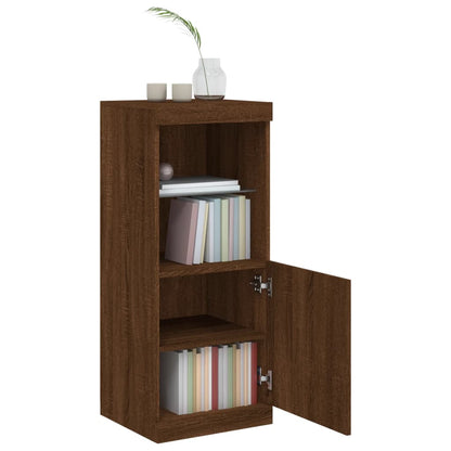 Skjenk Brun Eik med LED-lys 41x37x100 cm