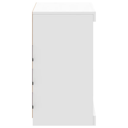 Skjenk Hvit med LED-lys 60,5x37x67 cm