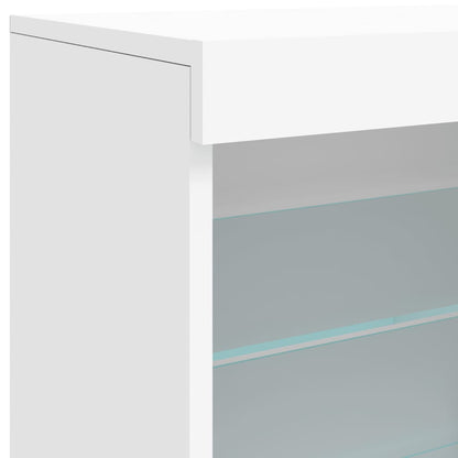 Skjenk Hvit med LED-lys 60,5x37x67 cm