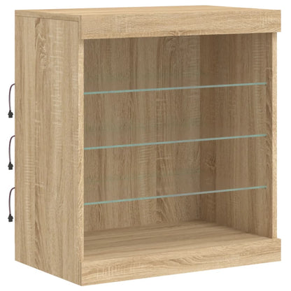Skjenk Sonoma Eik med LED-lys 60,5x37x67 cm