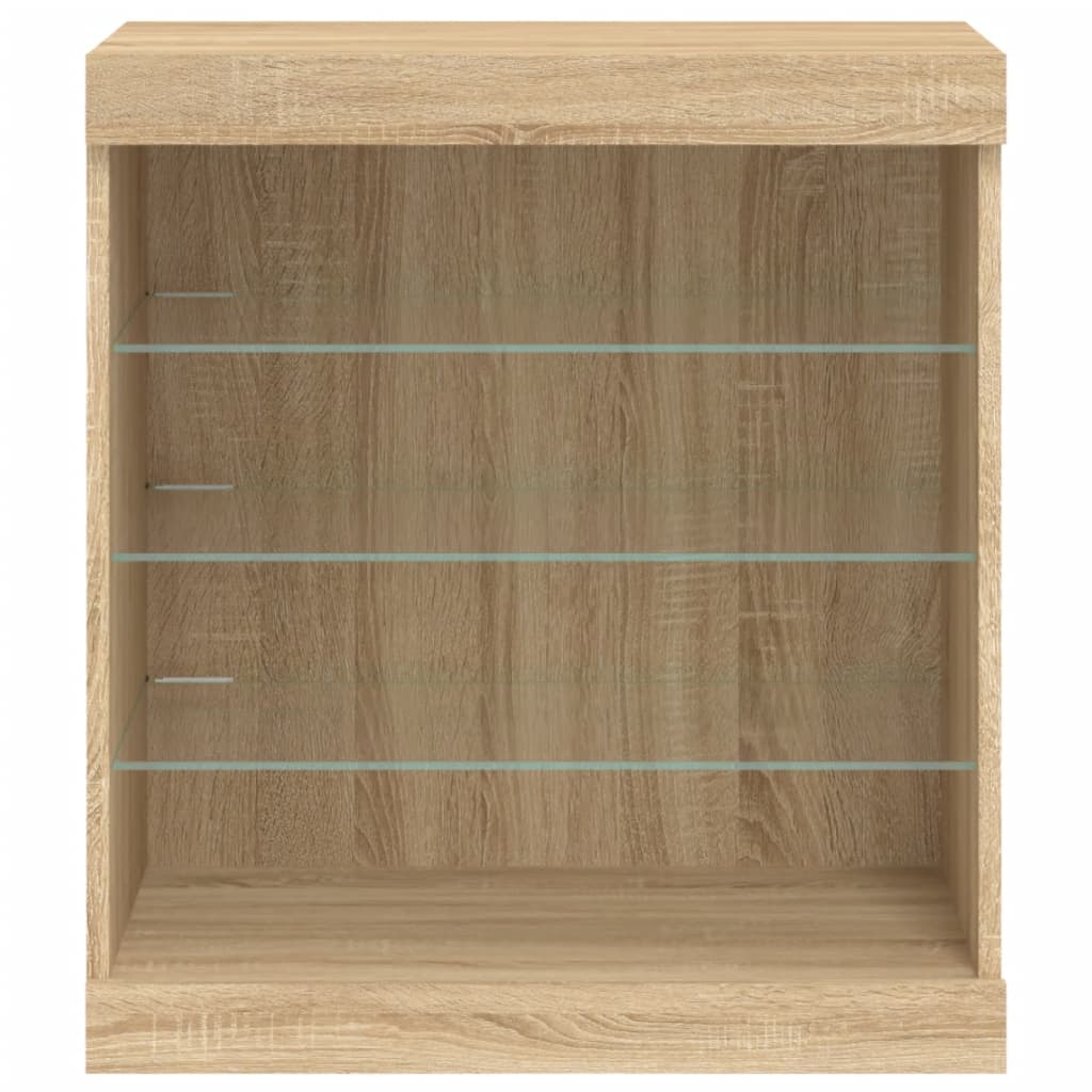 Skjenk Sonoma Eik med LED-lys 60,5x37x67 cm