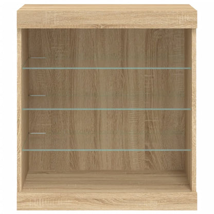 Skjenk Sonoma Eik med LED-lys 60,5x37x67 cm