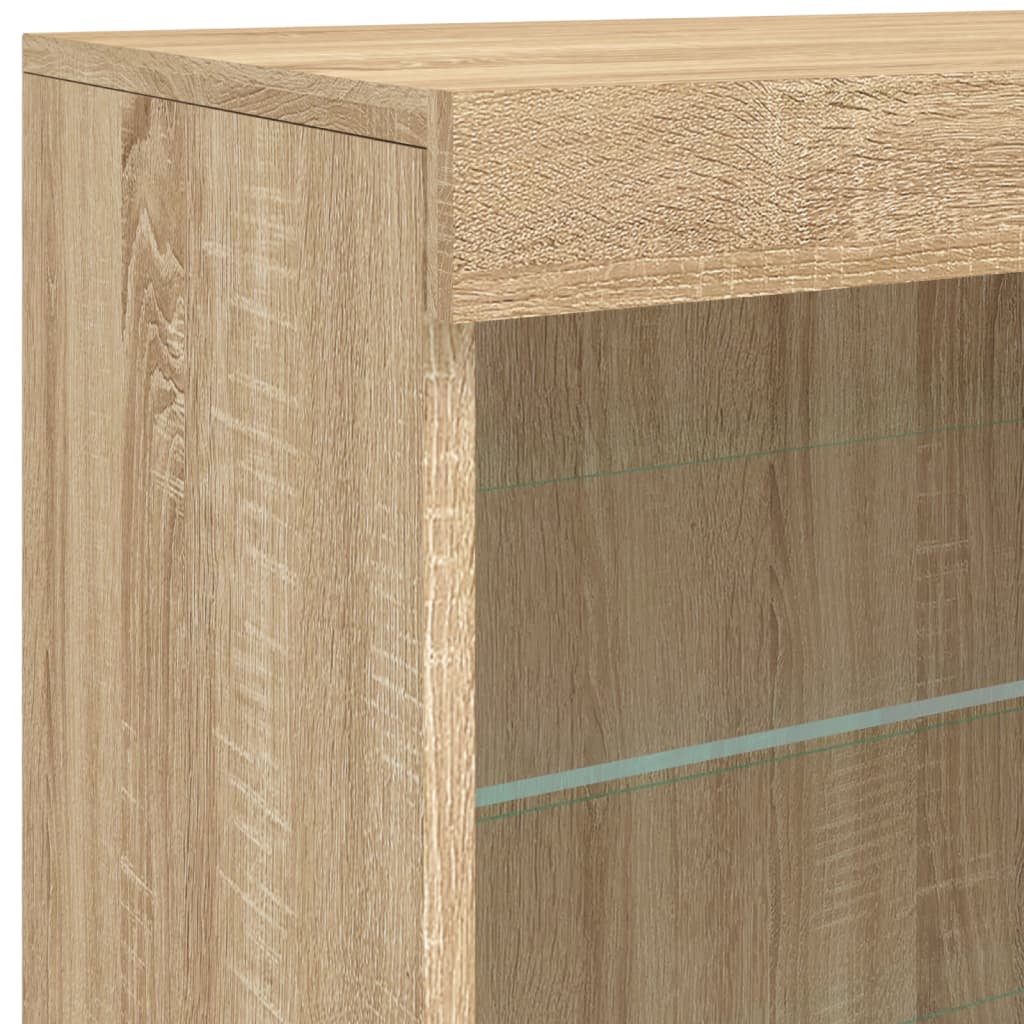 Skjenk Sonoma Eik med LED-lys 60,5x37x67 cm