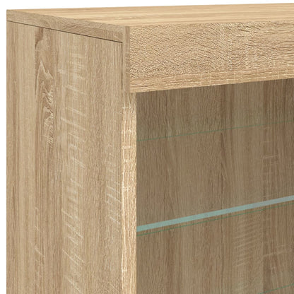 Skjenk Sonoma Eik med LED-lys 60,5x37x67 cm