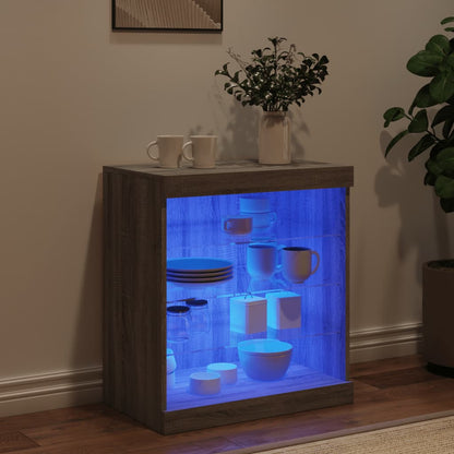 Skjenk Sonoma Grå med LED-lys 60,5x37x67 cm