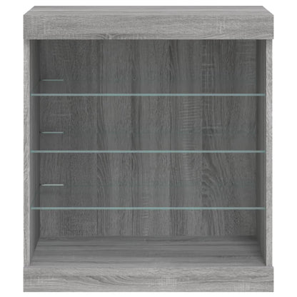 Skjenk Sonoma Grå med LED-lys 60,5x37x67 cm