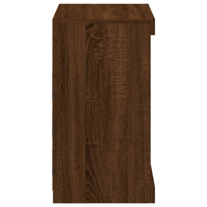 Skjenk Brun Eik med LED-lys 60,5x37x67 cm