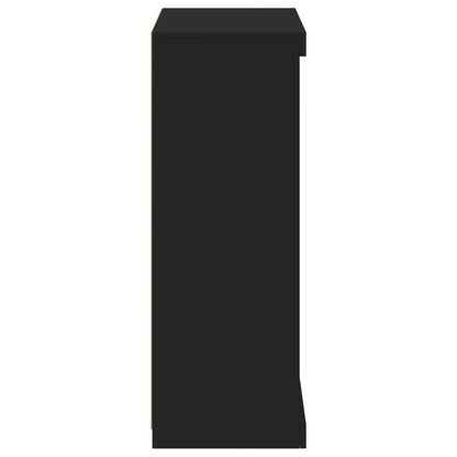 Skjenk Svart med LED-lys 60,5x37x100 cm