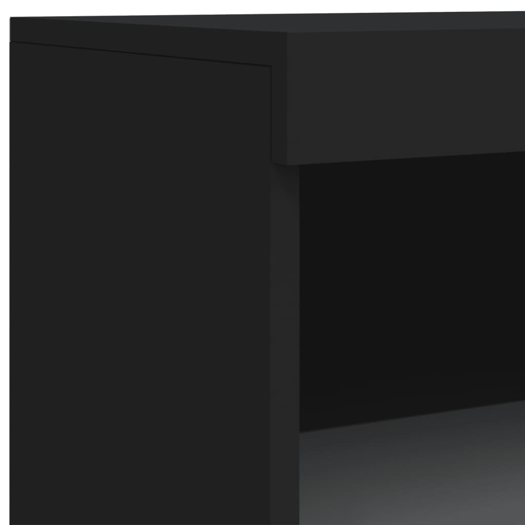 Skjenk Svart med LED-lys 60,5x37x100 cm