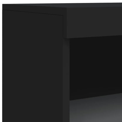 Skjenk Svart med LED-lys 60,5x37x100 cm