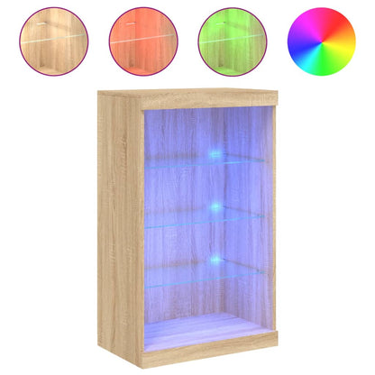 Skjenk Sonoma Eik med LED-lys 60,5x37x100 cm