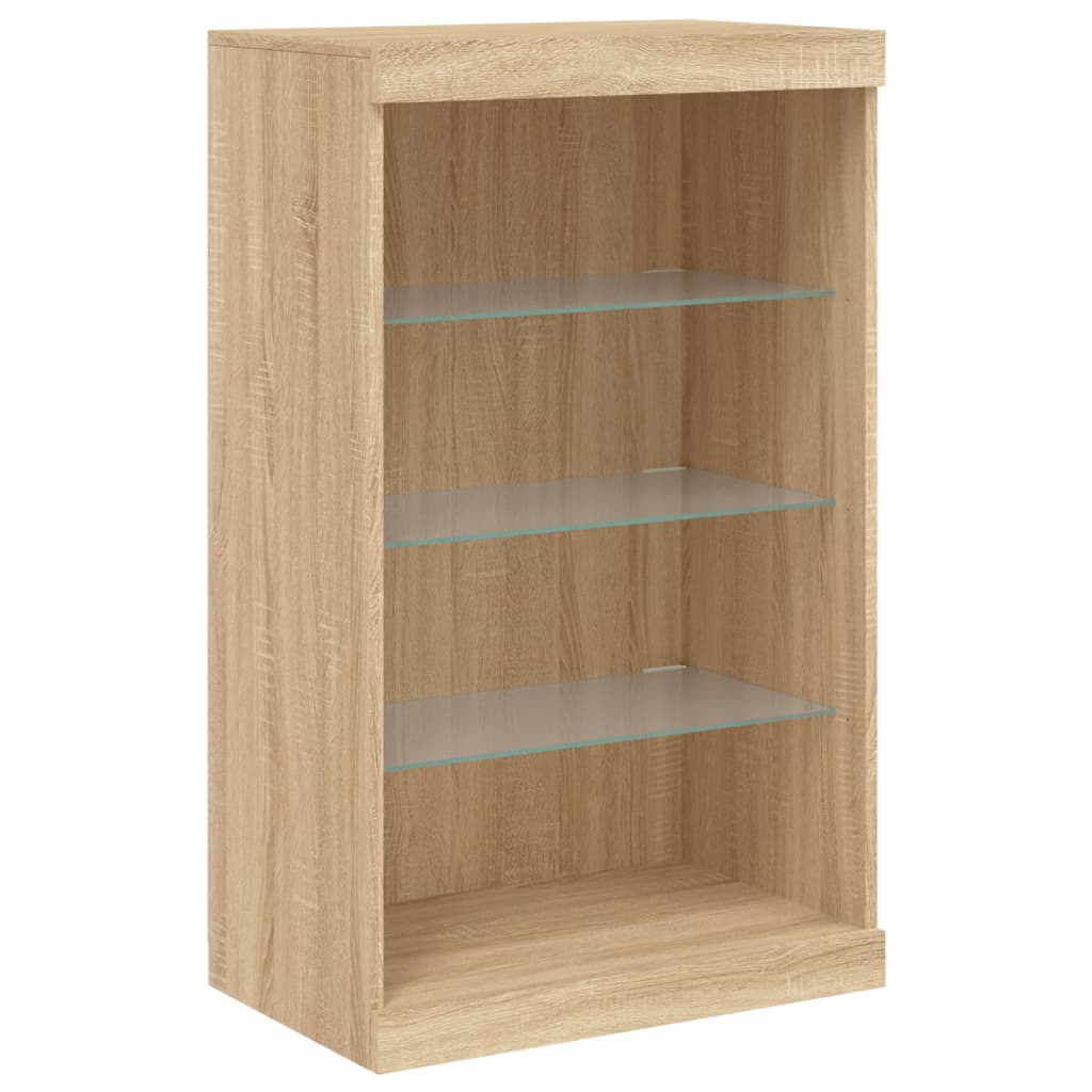 Skjenk Sonoma Eik med LED-lys 60,5x37x100 cm