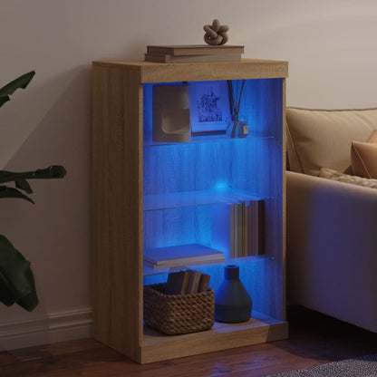 Skjenk Sonoma Eik med LED-lys 60,5x37x100 cm