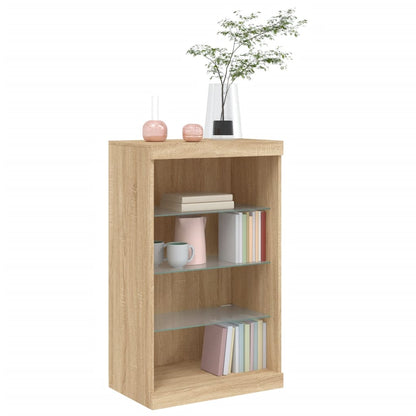 Skjenk Sonoma Eik med LED-lys 60,5x37x100 cm