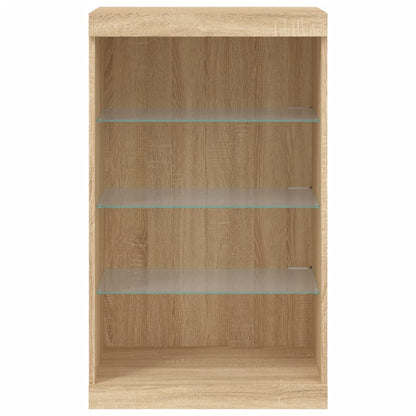 Skjenk Sonoma Eik med LED-lys 60,5x37x100 cm